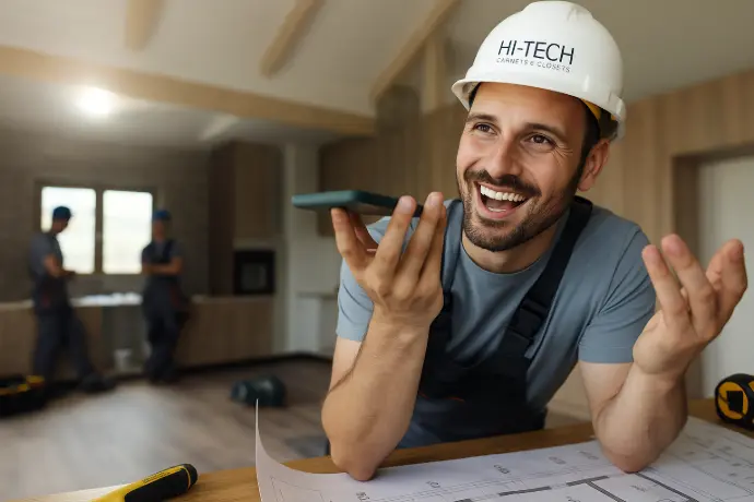 Kitchen cabinets on the background