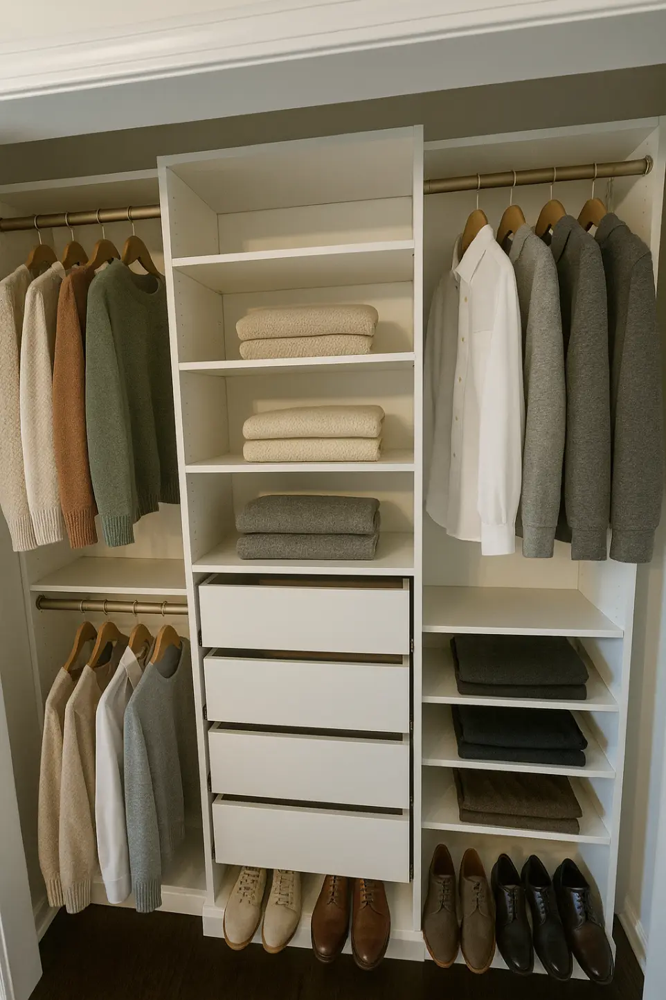 reach-in closet matched with sliding doors