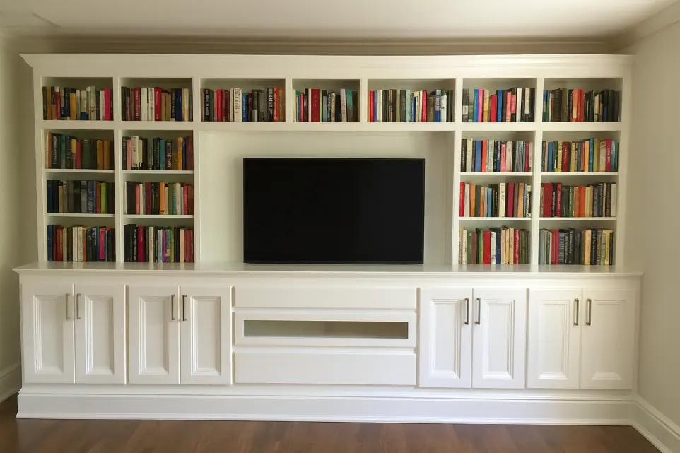 custom library cabinets