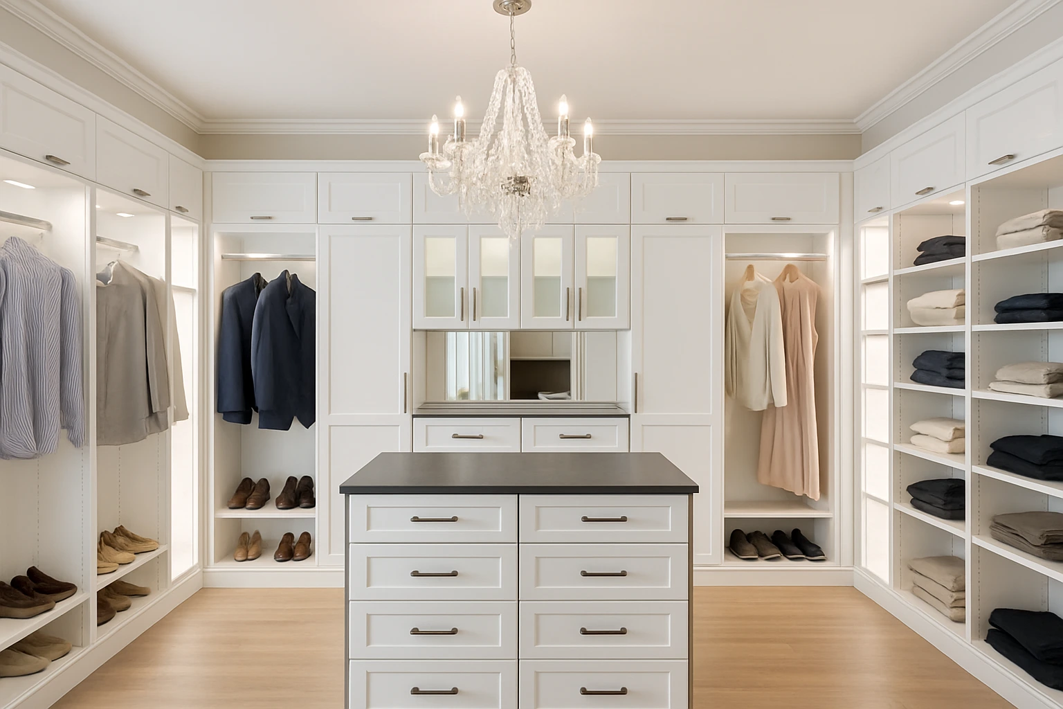 Dressing room with island