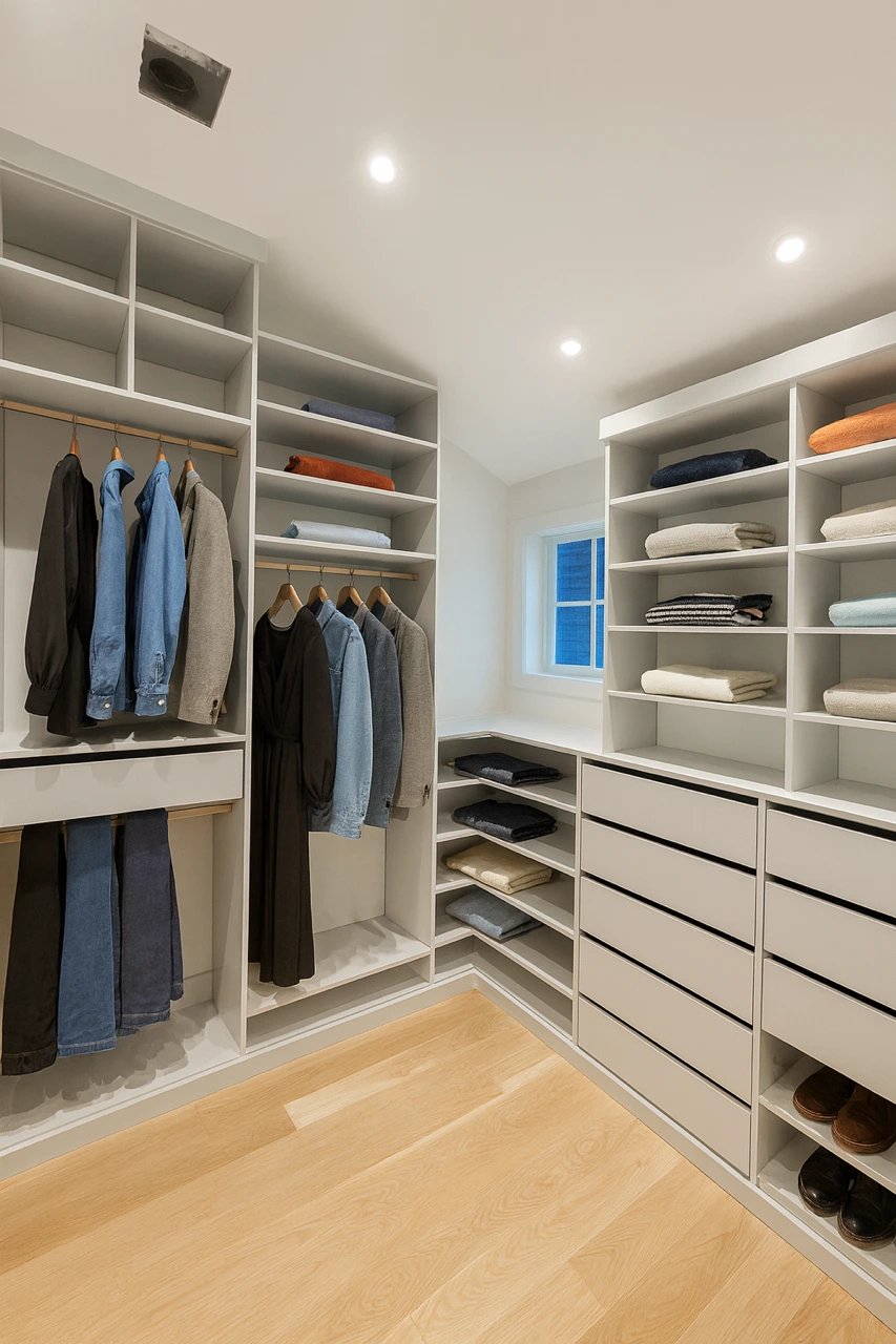 designer walk-in closet