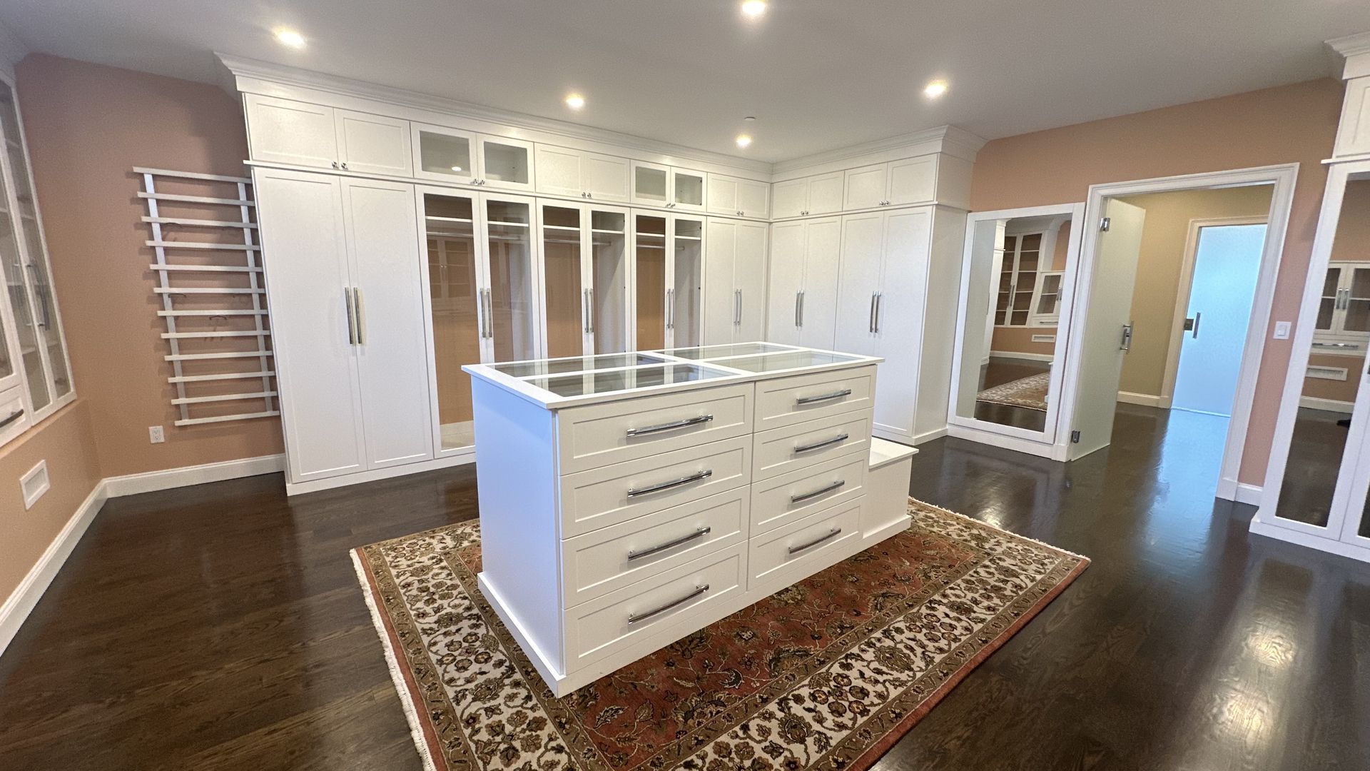closet island in walk-in closet