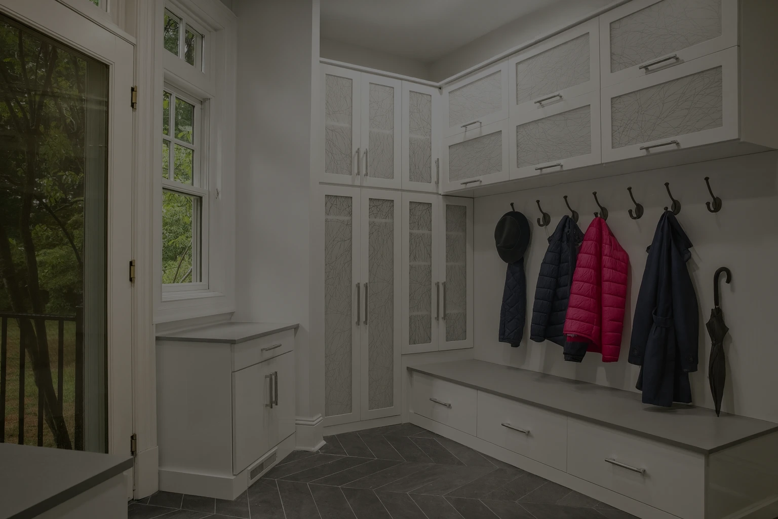 white mudroom