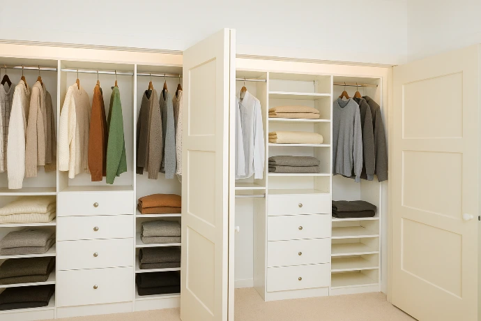 his &amp; her reach-in closets