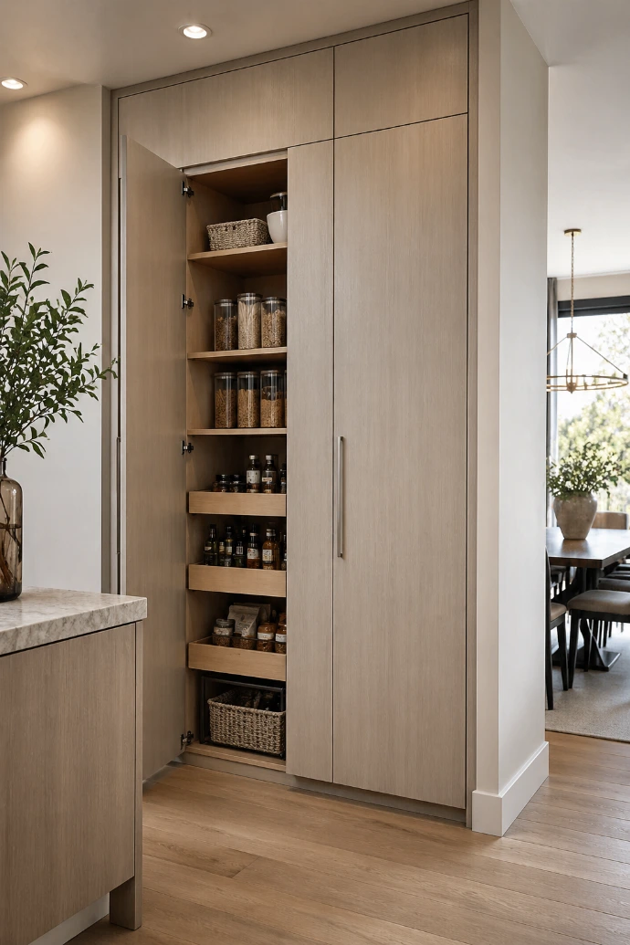 custom pantry with shelves