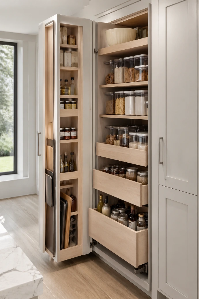 custom pantry sliding drawers