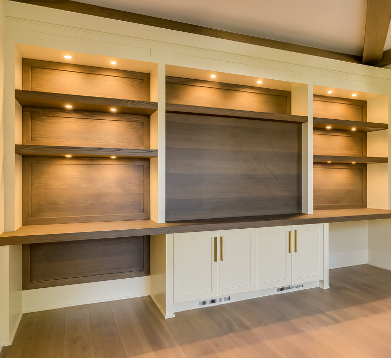 custom cabinetry with lights